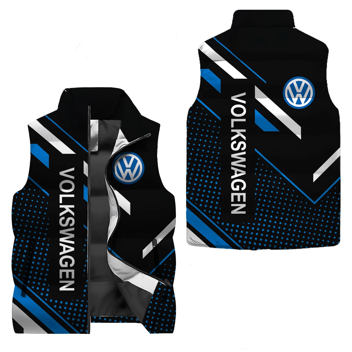 2026 Volkswagen Racing Printed Fashion Vest, Spring and Autumn Outdoor Jacket for Men and Women, American Retro Warm Clothing