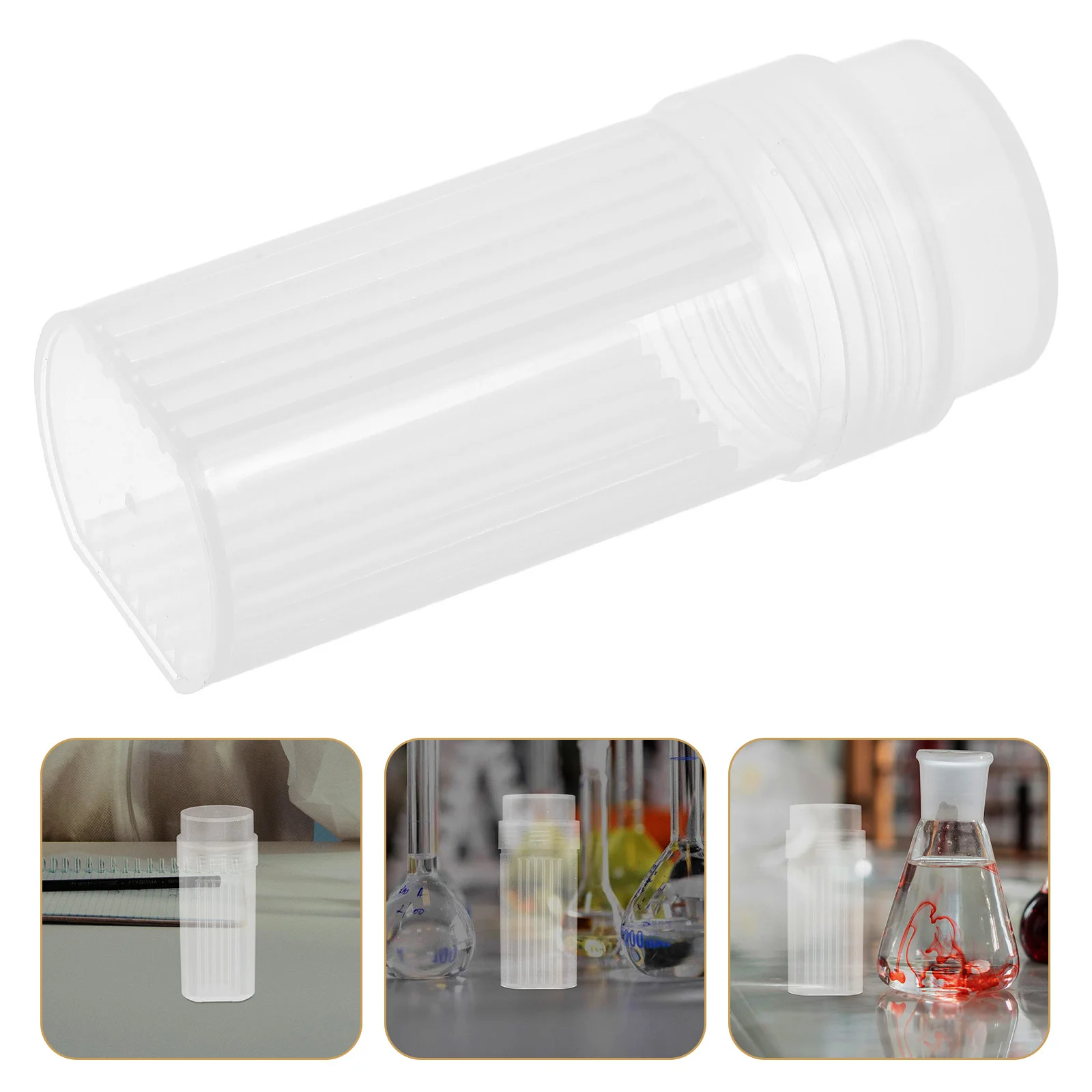 

Round Plastic Mailer Microscope Staining Jar Coplin Jars Storage Container Holder Glass Case