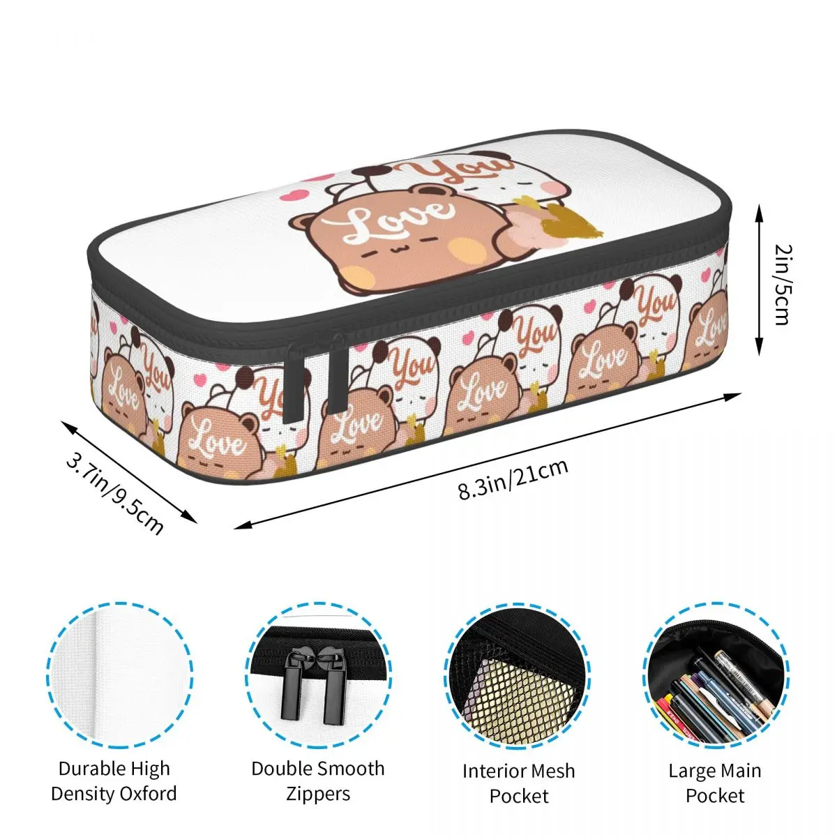 Пенал с воздушным шаром «Медведь и панда» Bubu Dudu для школьной ручки Studen, сумка-карандаш, канцелярские принадлежности, сумка-держатель для ручек