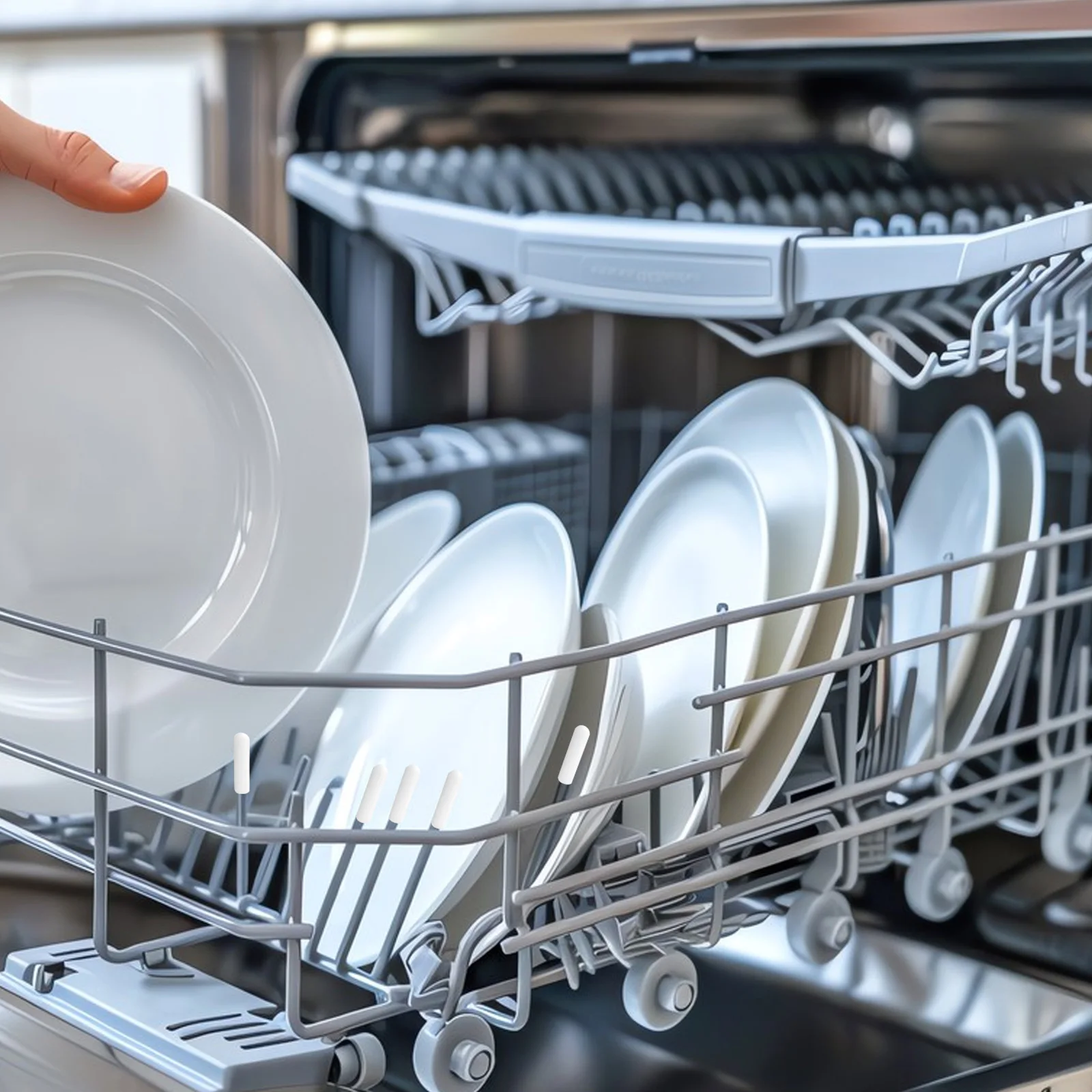 200 Uds. Cubiertas de punta para estante de lavavajillas, Kit de reparación de goma Universal, protege los estantes, previene el óxido, arañazos, fácil de instalar