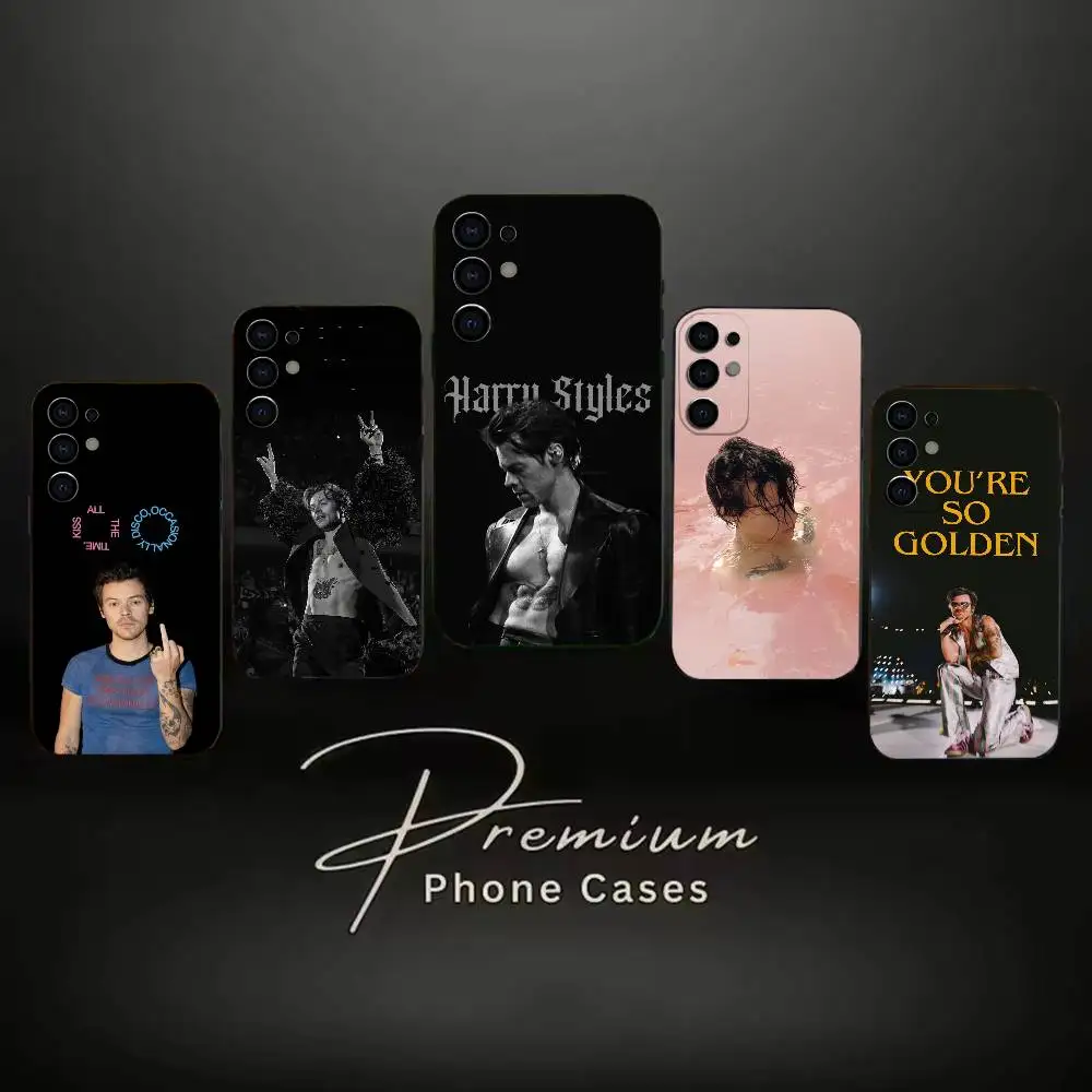 KISS ALL THE TIME H-Harry Styles  Phone Case Soft Black Case For Samsung S24,S30,S21,S23,S22,S20,Ultra,S25,Plus