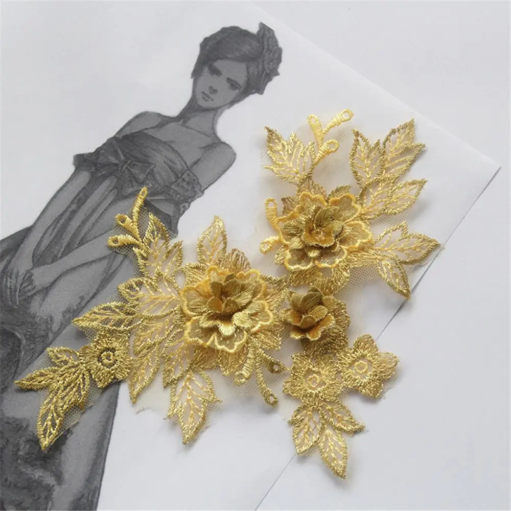 

Scrapbooking Hand Sewing DIY Craft Neckline Applique 3D Flower Lace Collar Embroidery Patches