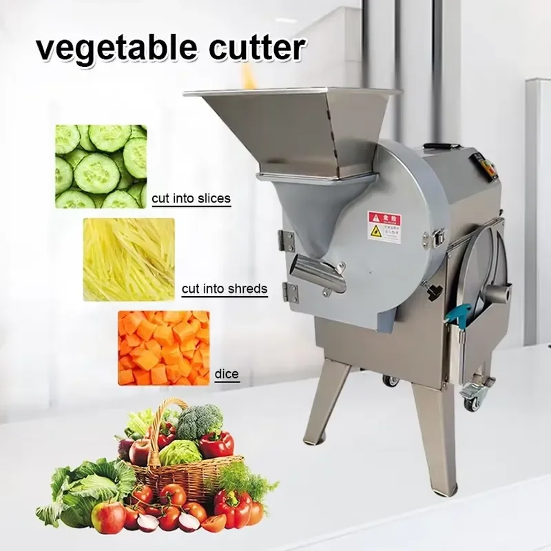 300-1000Kg/H Multifunctional Vegetable Cutting Machine Three-function Machine for Vegetable Slicing Dicing and Shredding