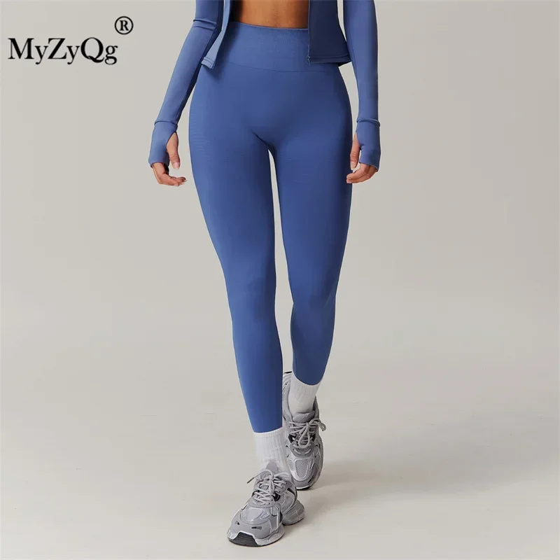 MyZyQg ผู้หญิงกระชับเอวสูงยกสะโพกกางเกงโยคะเกลียว Tummy Tuck ฟิตเนส Legging ภายนอกวิ่งกางเกงเหงื่อ