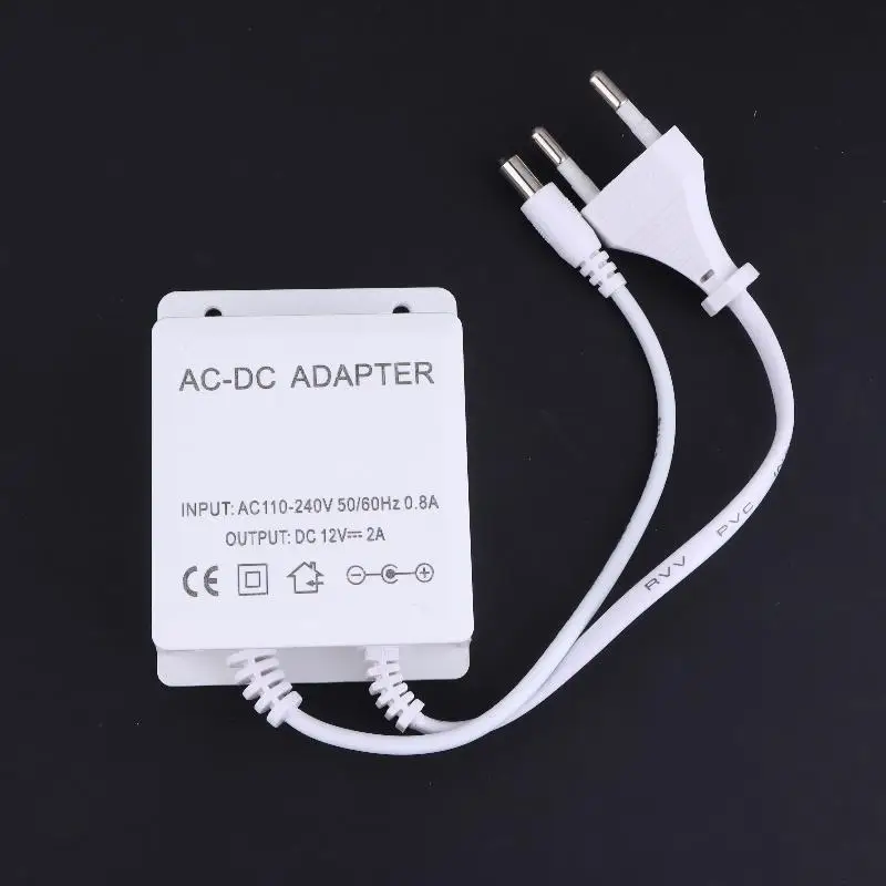 Hot 1PC Waterproof Power Adapter DC12V 2A EU Plug For CCTV Security Surveillance AHD Camera Charger NVR DVR Input 100V-240V