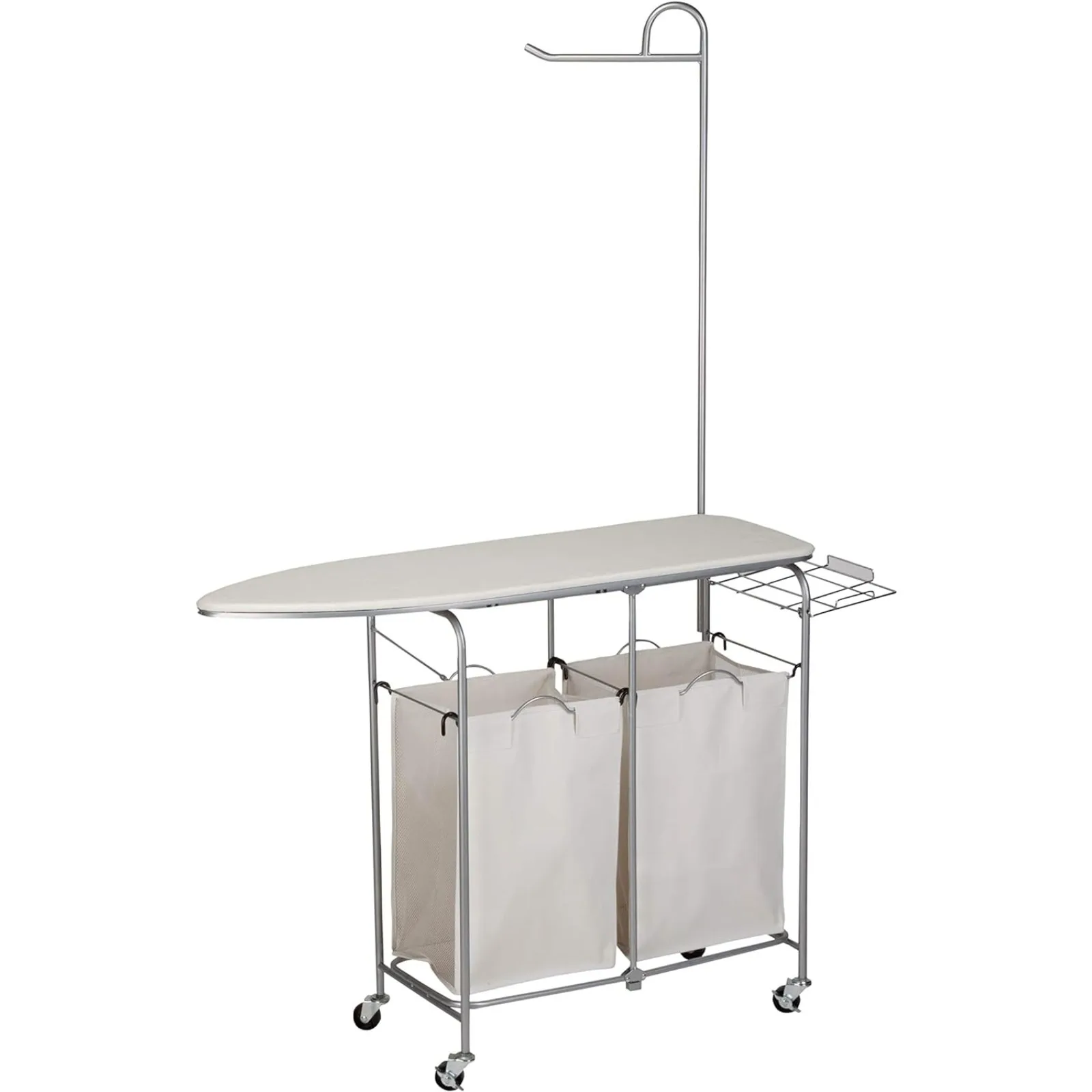 

Rolling Laundry Sorter with Ironing Board and Shirt Hanger