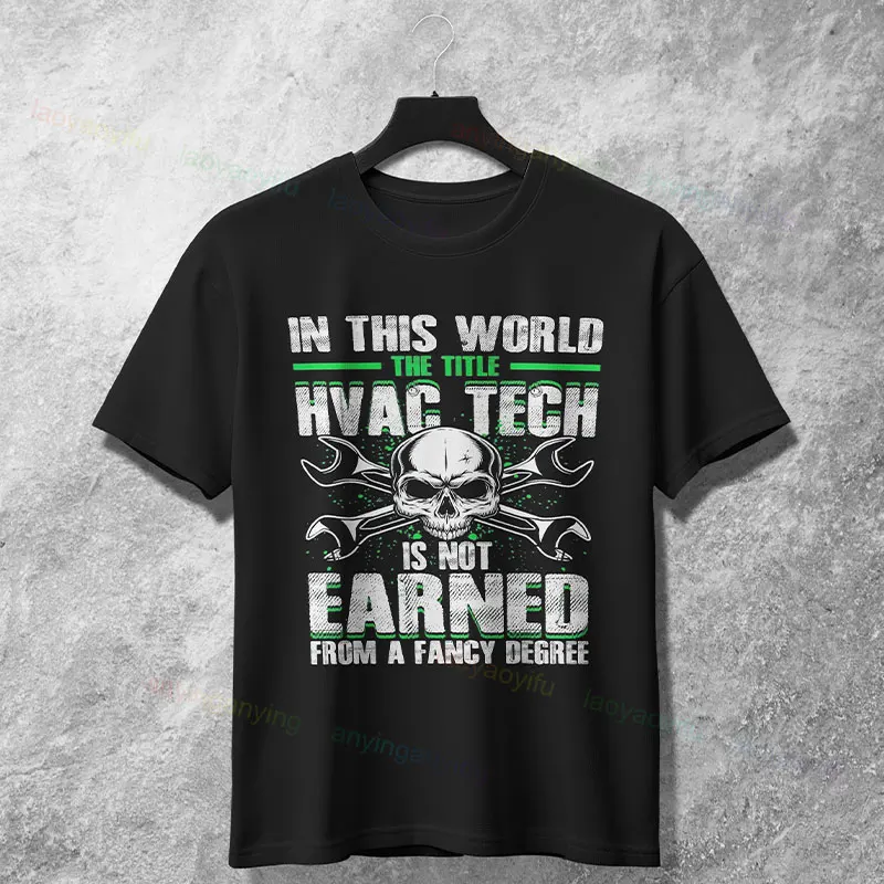 مضحك "سوف تقديم نصيحة HVAC للبيرة" Hvac ميكانيكي الجرافيك تي شيرت الفكاهة نمط القطن الخالص قصيرة الأكمام س الرقبة عادية التي شيرت