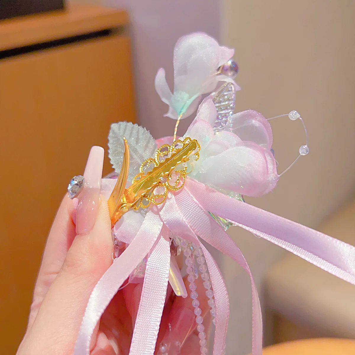 النمط الصيني Hanfu مجموعة الشعر خمر الأزهار دبوس الشعر فراشة شرابات أثيري إكسسوارات الشعر للنساء