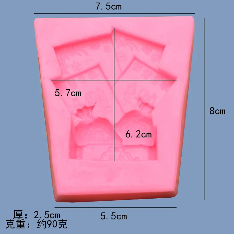 Red Envelope Festive Lucky Bag Fondant Silicone Mold, Baking Chocolate DIY Car Ornament Mold