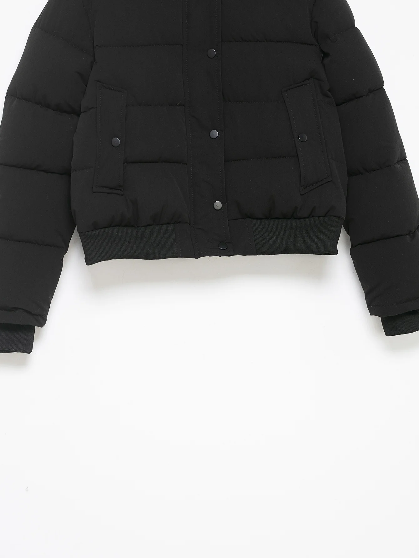 2025 winter new women's casual style standing collar long sleeved zipper style fur collar decoration short cotton jacket