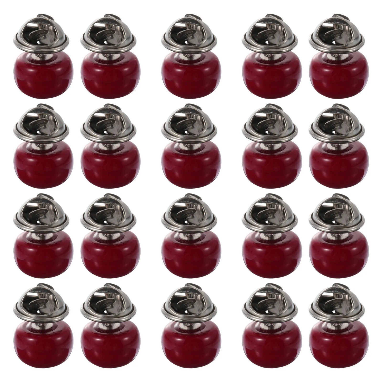 20 Broches de col anti-déchirure en résine cerise rouge, attaches de sécurité pour vêtements, décorations pour châles, pulls et robes