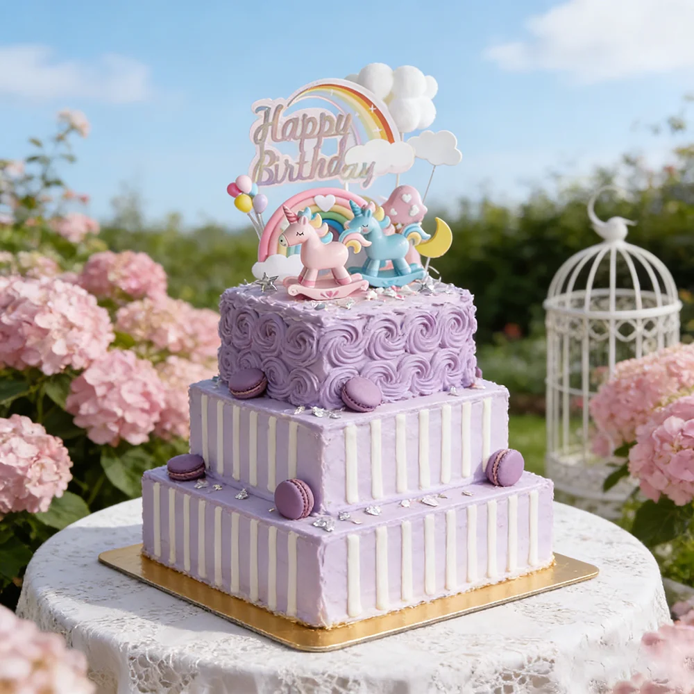 

Trojan Unicorn Cake Topper Pink Blue Vaulting Horse Unicorn Theme Party Cake Decor For Baby Shower Boy or Girls Party Props