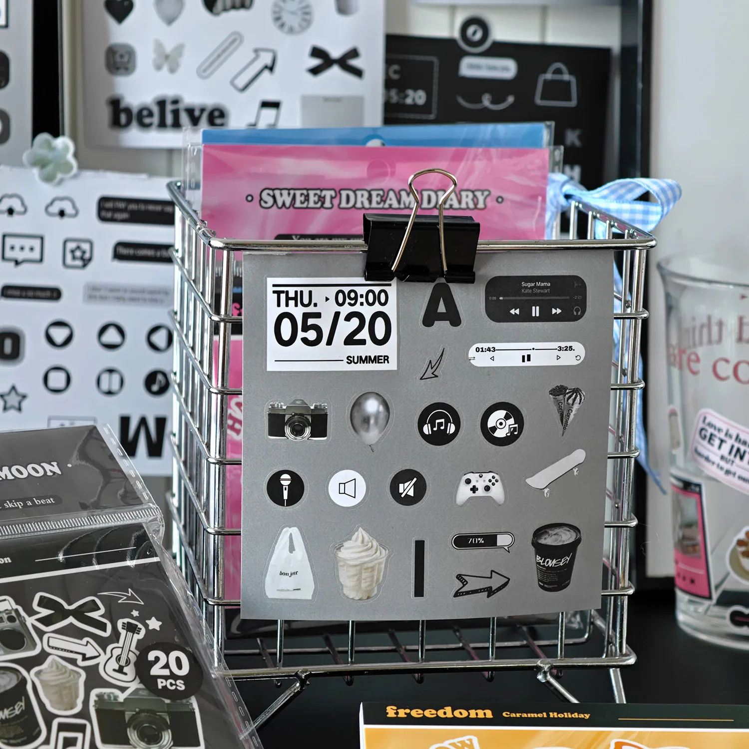 Cut Film Sticker Book Mini Sticker Daily Quote Series Deco English No-Cut Handbook DIY Decorative Material Sticker view 3