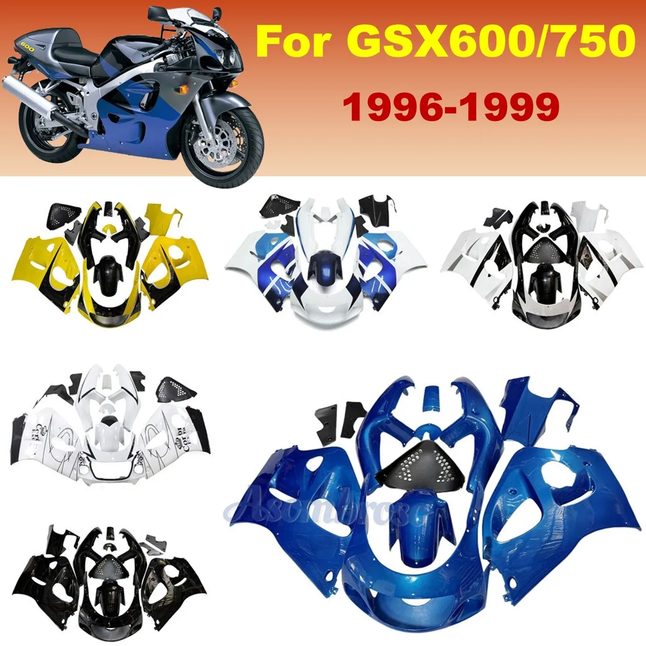 

Motorbike Body Panel kit For Suzuki GSXR 750 1996 1997 1998 1999 Aftermarket Replacement Fairing set