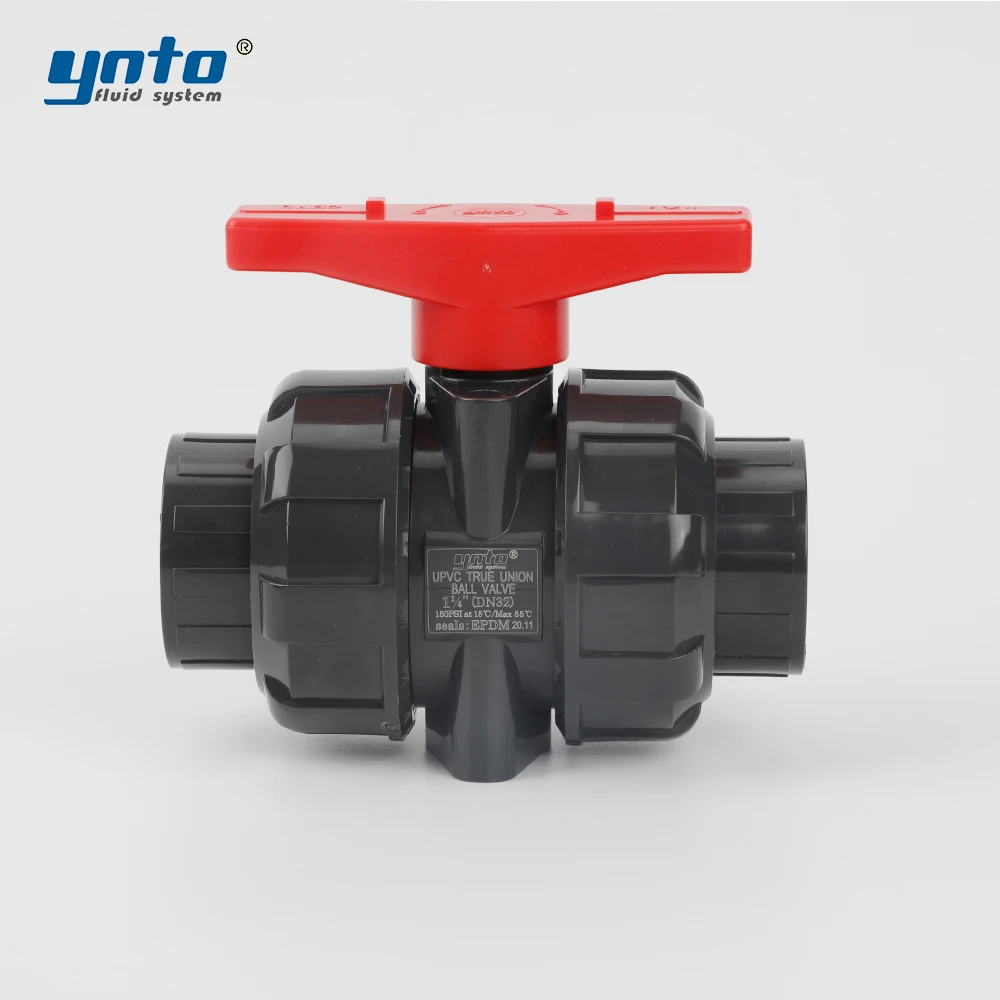 

Lightweight & Compact Double Union Manual Ball Valve, UPVC Chemical-Resistant Thermoplastic Pipeline Valve