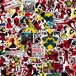 50pcs Disney Movies Deadpool & Wolverine Stickers for Kids DIY Laptop Luggage Skateboard Waterproof Cool Decals Toys