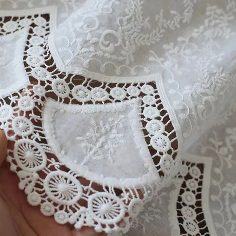 Classic Cotton Lace Tablecloth Dust-Proof Table Cover for Buffet Table Holiday Dinner Party Banquet Wedding Decorations