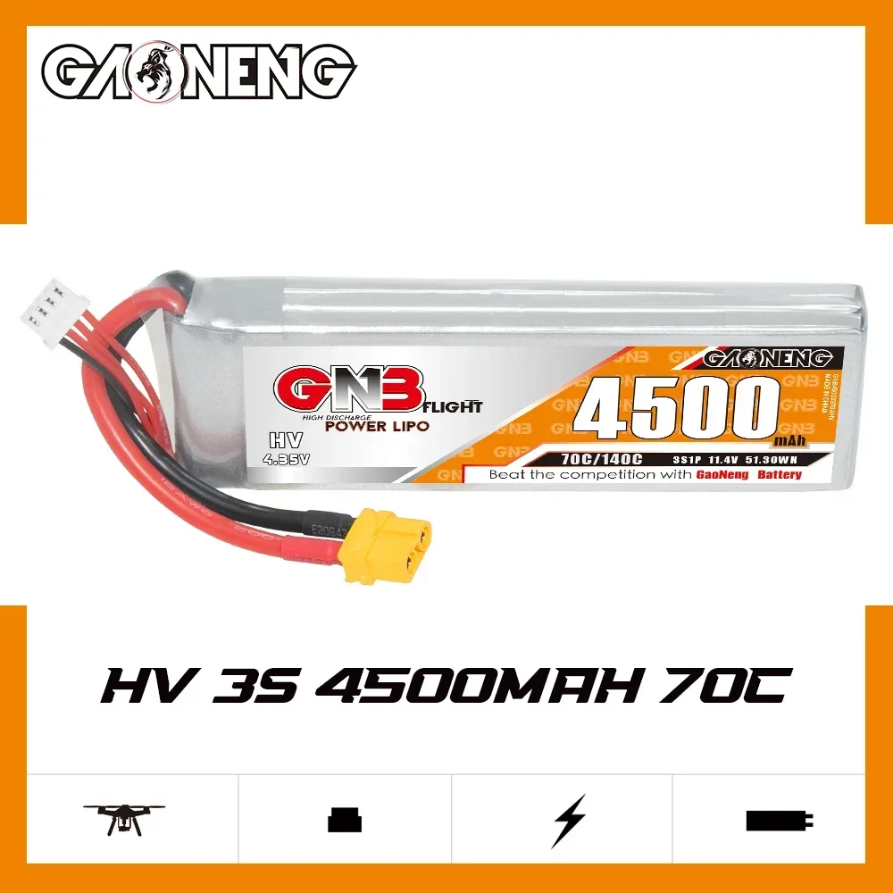 

GAONENG GNB 4500 мАч HV 3S 70C 140C 11,4 В XT60 LiPo аккумулятор радиоуправляемый грузовик радиоуправляемый самолет вертолет мультикоптер лодка хобби