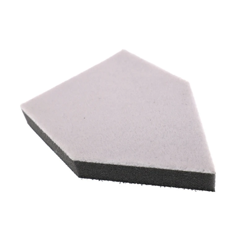 02DC Pentagonal Sanding Pad Interface Cushions, Layered Polyester and Nylon Construction with Long-Hook Backing for Convenient