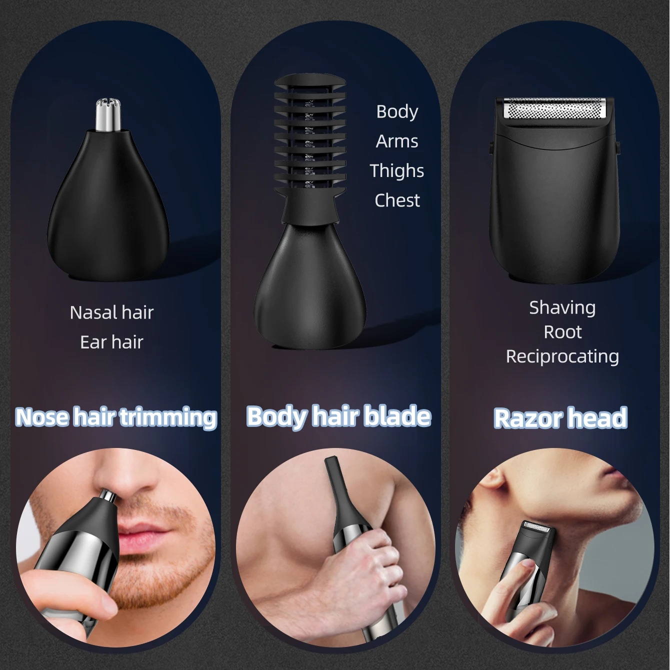 KIKIDO-Multifuncional Hair Trimmer Set para Homens, Barbeiro Elétrico, Máquina De Corte De Cabelo, Cordless Hair Clipper, Barba Barbeador, KK-9001T