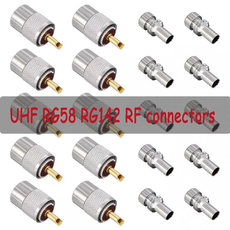 

UHF PL259 Male Solder Connector for RG8X RG59 RG8 RG6U Coaxial Cable RF Fitting