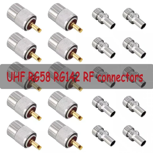 Conector de soldadura macho UHF PL259 para conector RF de Cable Coaxial RG8X RG59 RG8 RG6U