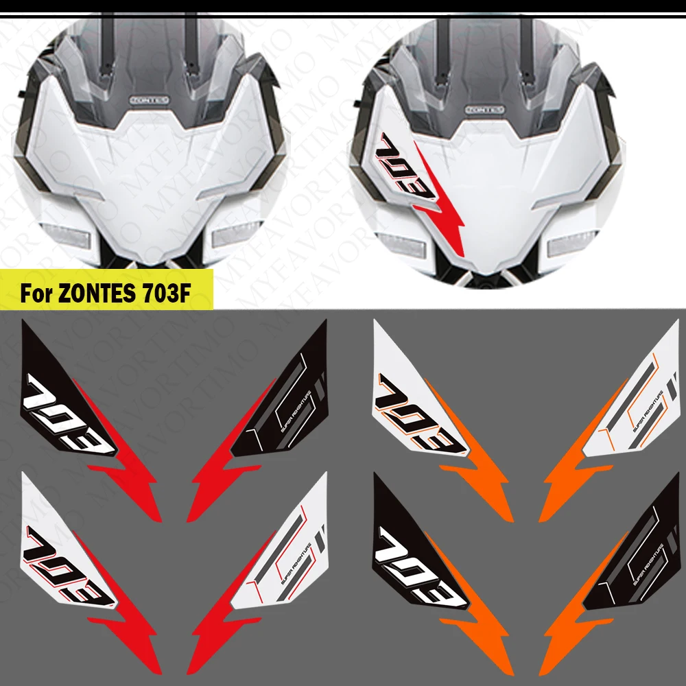 

For Zontes ZT703-F ZT-703F ZT 703F 703 F Adventure Bike Tank Pad Front Face Fender Headstock Stickers Decals 2024 2025 2026
