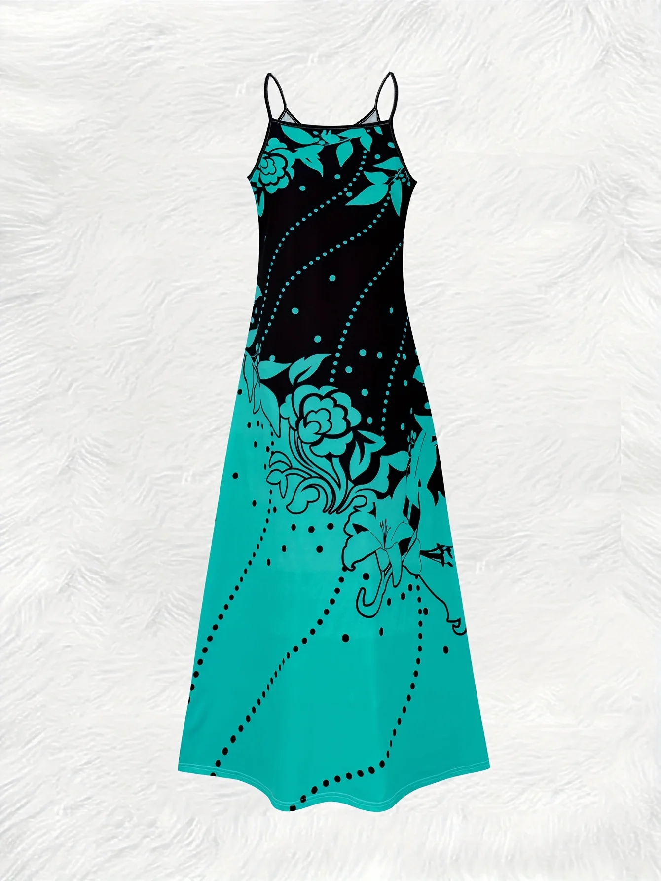 Printed Design Casual Contrast Floral Slip Dress