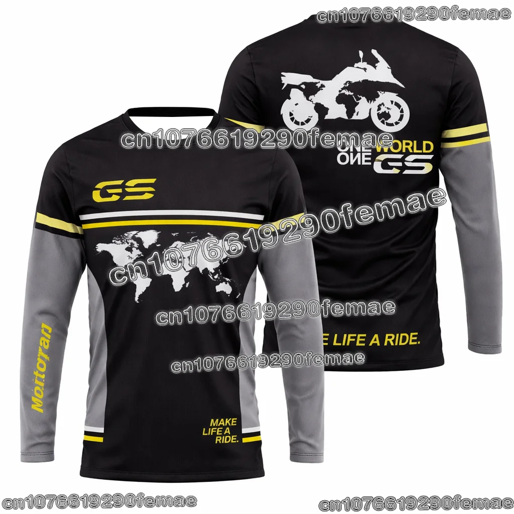 GS Adventure Motorrad Motorrad-Shirt, langärmliges Reitoberteil, Outdoor-Reisetröckchen für Liebhaber von Abenteuer-Touren und Roadtrips