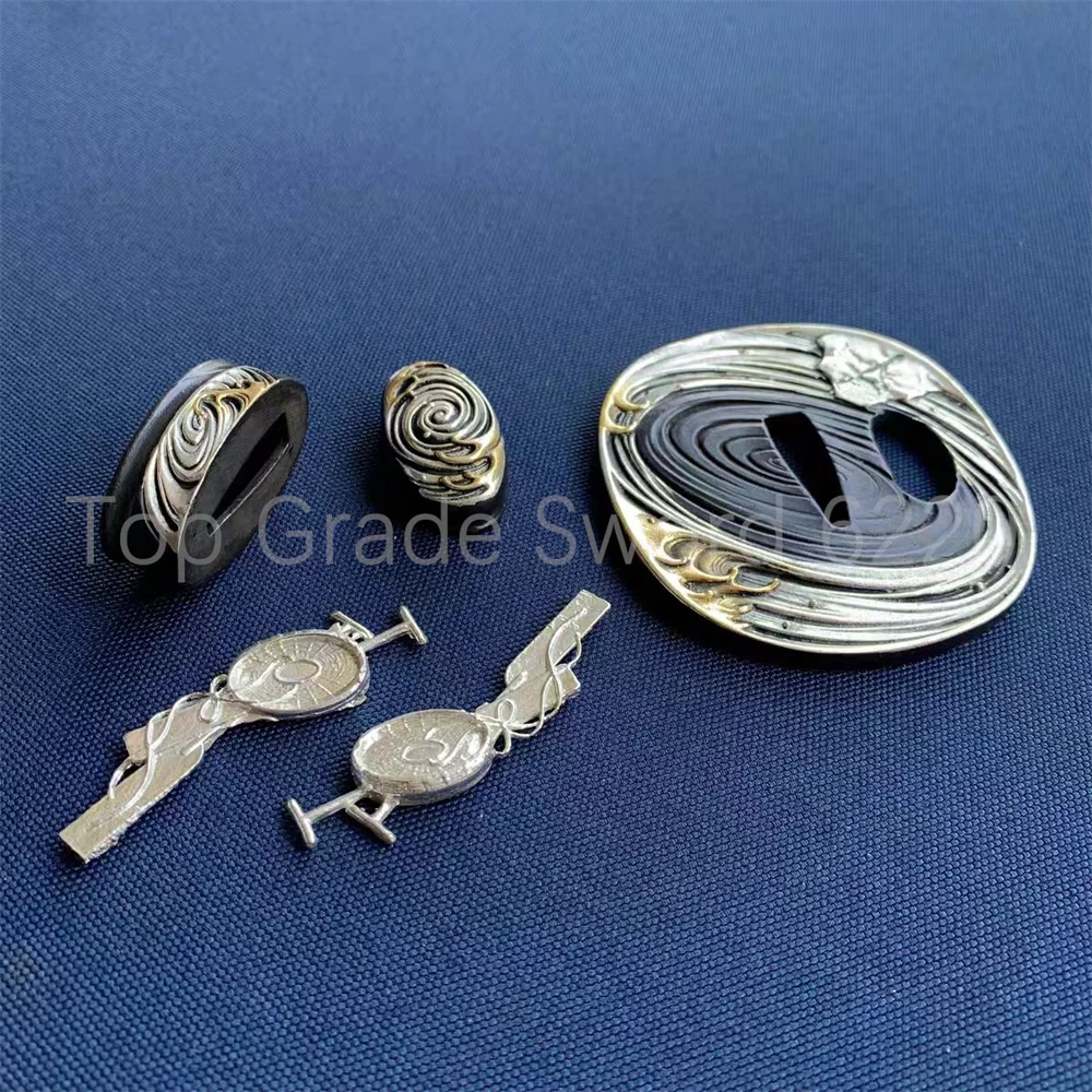 Good Quality Copper Brass Gold Plated Silver Tsuba Handguard Fuchi Kashira Menuki For Real Japan Samurai Katana Sword Fittings