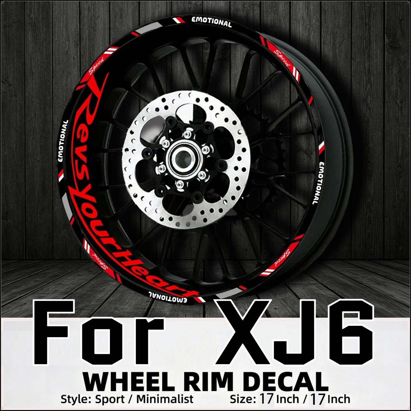 

Набор светоотражающих наклеек для мотоциклов XJ6 (17 дюймов): декоративные полосы на обода, шины и ступицы колес