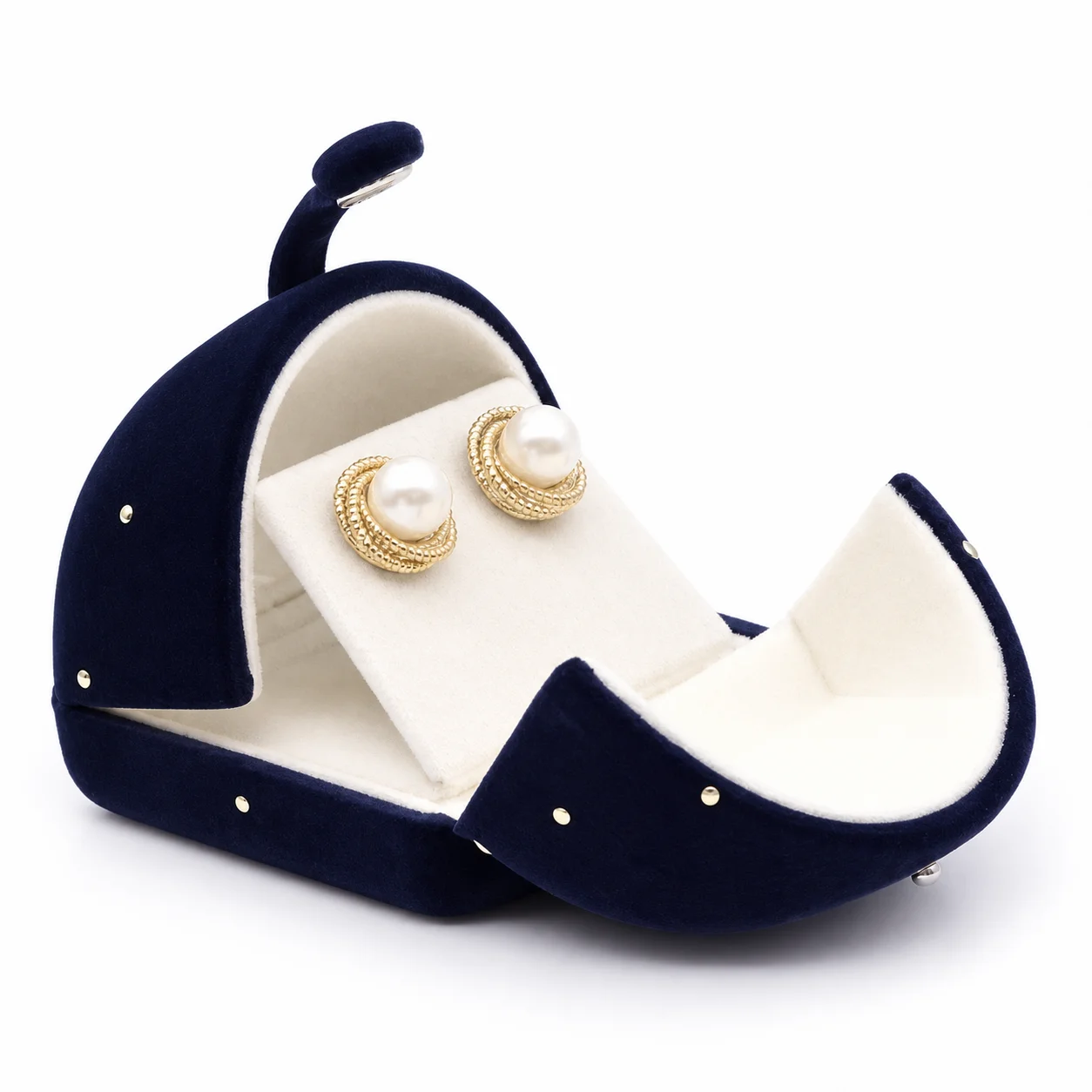 Velvet Jewelry Box Double Opening Pearl Gift Box Jewelry Storage Box Padded For Retail Stores Birthday Jewelry Gift Packaging