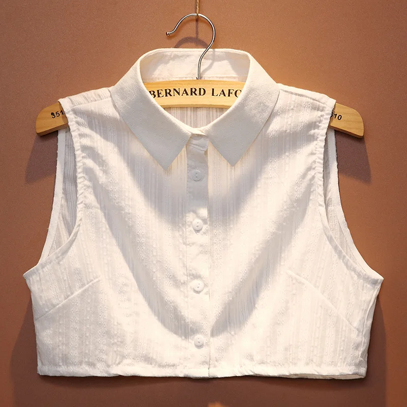 Fake Children's Versatile Autumn Winter Spring Breathable Cotton Linen Ruffled Edge Round Neck Korean Style