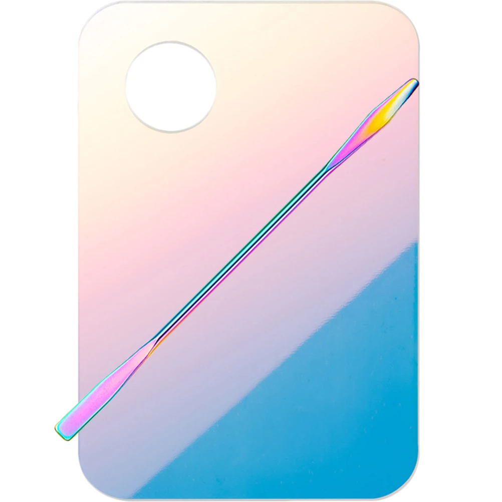 

1Set Makeup Mixing Palette Acrylic Color Mixing Plates for Nail Polish Pigments Foundation Spatula Tool Beauty DIY Painting