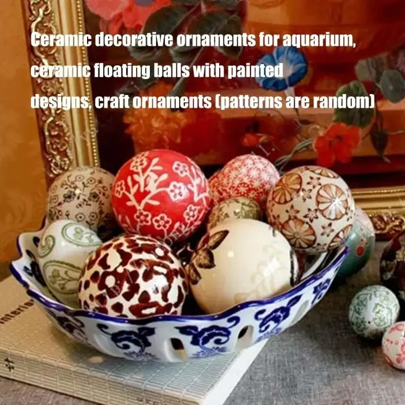 

3 шт. ручная роспись плавающий керамический шар садовый пруд водное украшение для аквариума настольный дисплей древний домашний