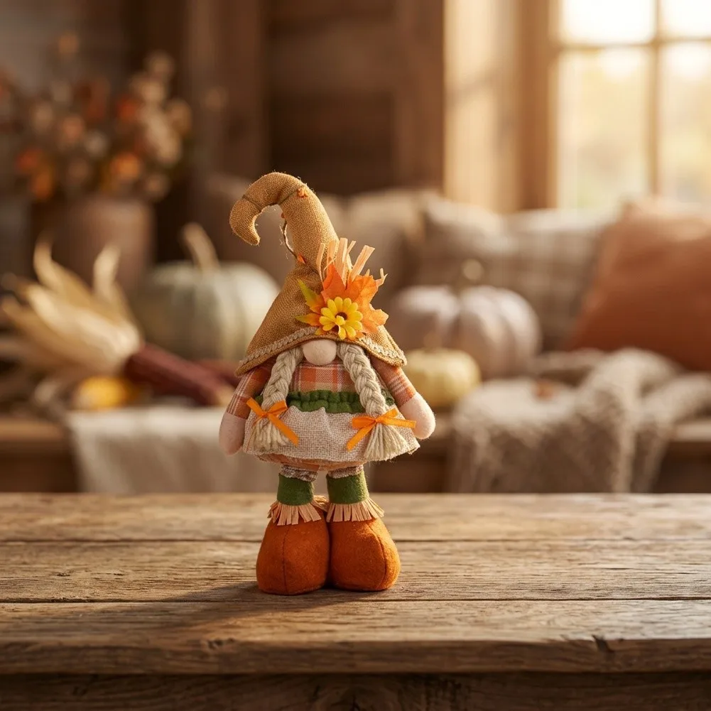 Scarecrow Doll for Decor Featuring Intricate Hand Painted Features and Sturdy Fabric Build for Lasting Seasonal Ambiance