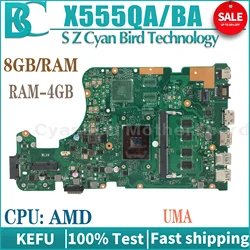 KEFU-Placa-mãe do portátil para ASUS, Mainboard, X555QG, X555QG, X555BA, A555Q, X555Q, X555B, X555BP, K555B, K555Q, AMD-CPU, V1G, V2G, UMA