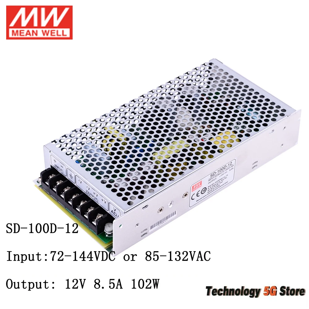 MEAN WELL SD-100D-12 72 ~ 144 VDC auf 12 V DC 100 W DC-DC-Wandler-Schaltnetzteil 110 V auf 12 V 8,5 A Konverter-Transformator