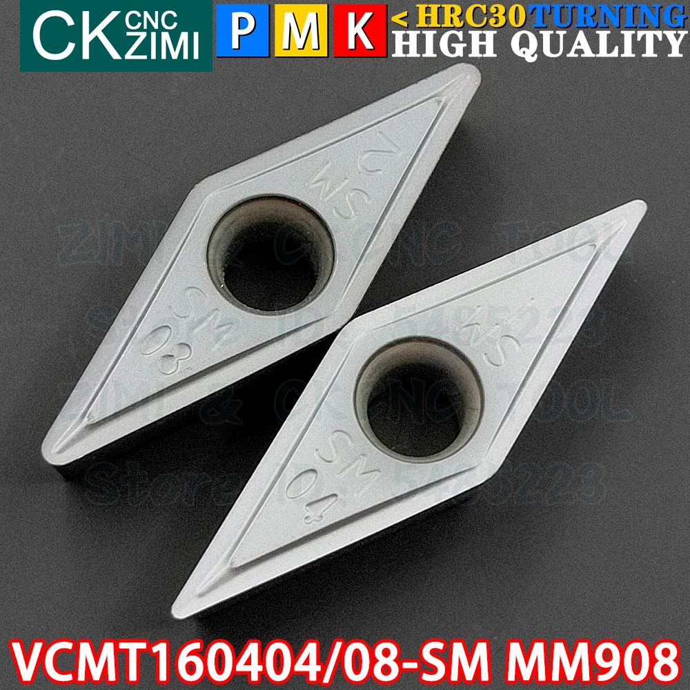 VCMT160404-SM MM908 VCMT160408-SM MM908 VCMT 1604 Твердосплавные пластины Наружные внутренние токарные пластины Инструменты Инструменты для резки металла с ЧПУ Столярные инструменты