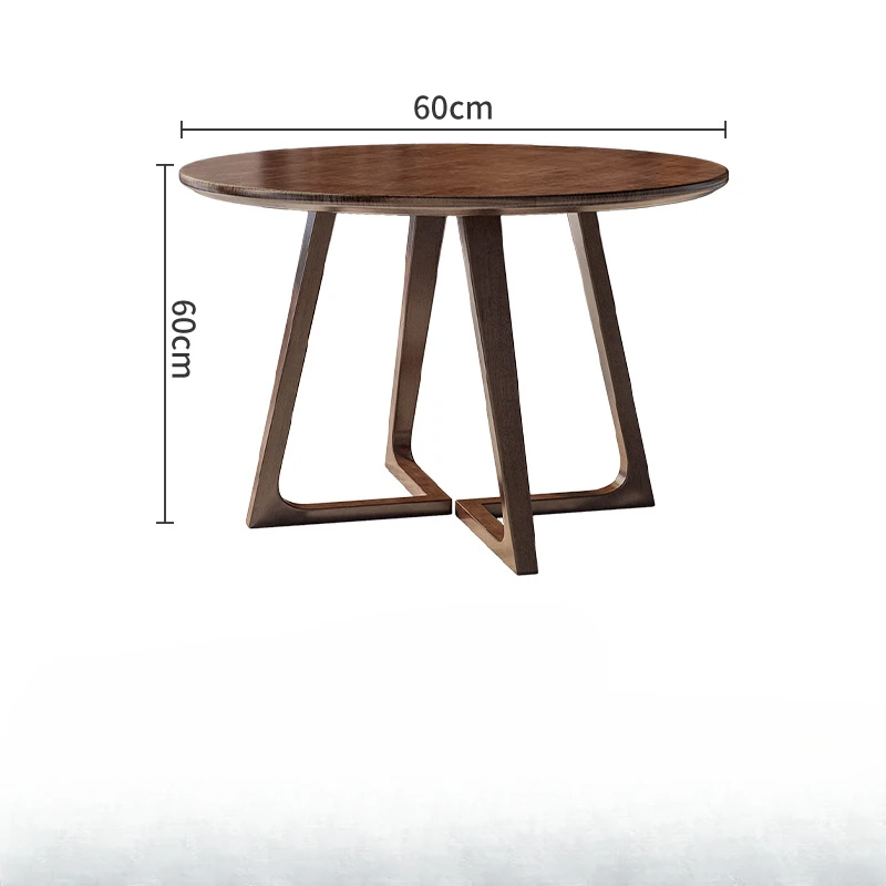 Solid Wood Round Dining Table Simple And Casual Negotiation Table Chair Combination Home Reception Negotiation Walnut Tea Table