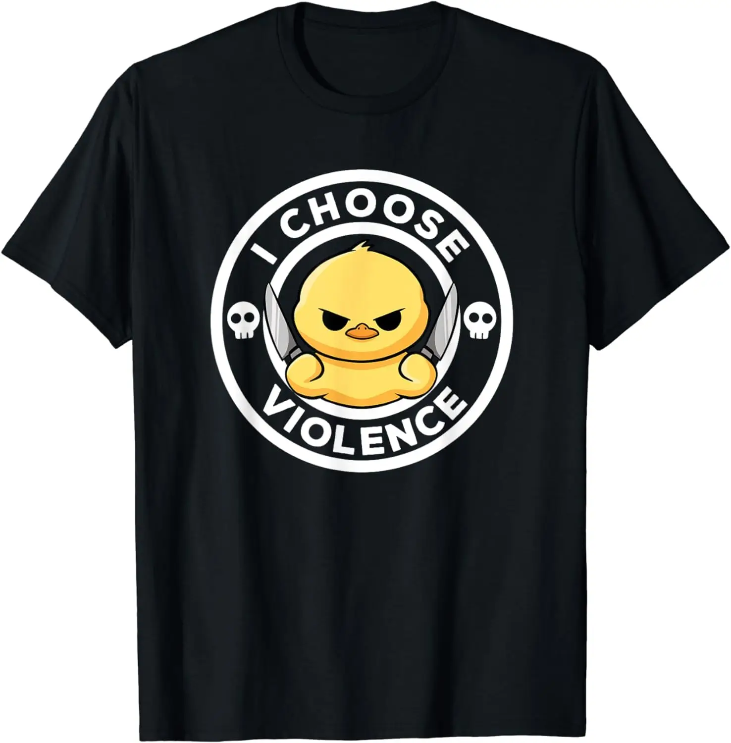 

I Choose Violence Today Duck Irony And Sarcasm Funny Duck T-Shirt Anime Graphic T-shirts For Men Clothing Women Tees Y2K Tops