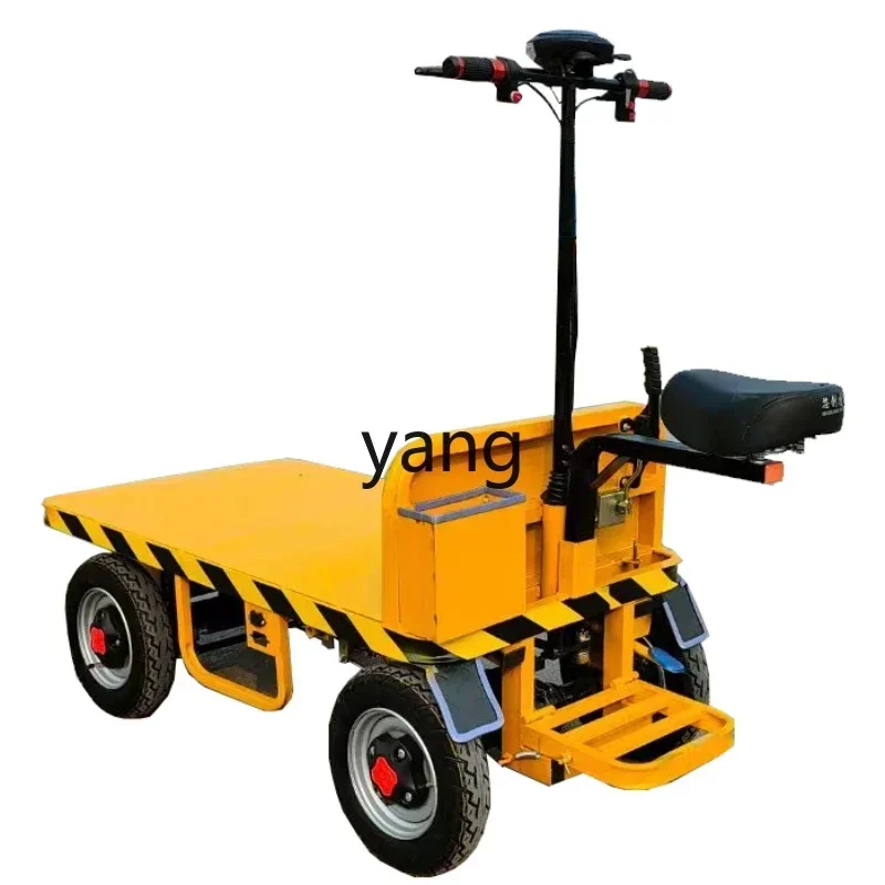 

CX electric four-wheel flatbed truck pulling trolley factory high-power flatbed truck