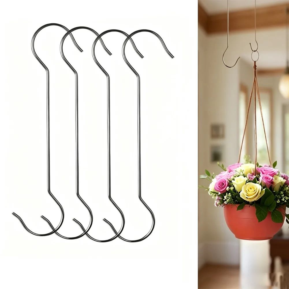 20pcs Garden S Hooks Metal for Hanging For Flower Bird Feeders Wind Chimes Outdoor Indoor Decor 30 cm and 40 cm