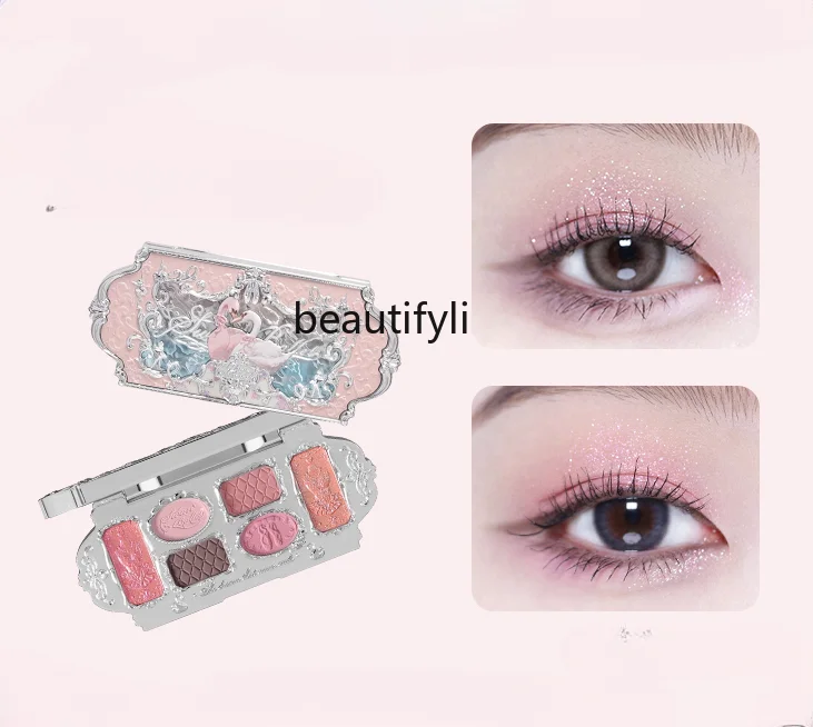 

Flower Knowledge Swan Ballet Six-Color Eyeshadow Disc Matte Fine Glitter Pearlescent Comprehensive Disc