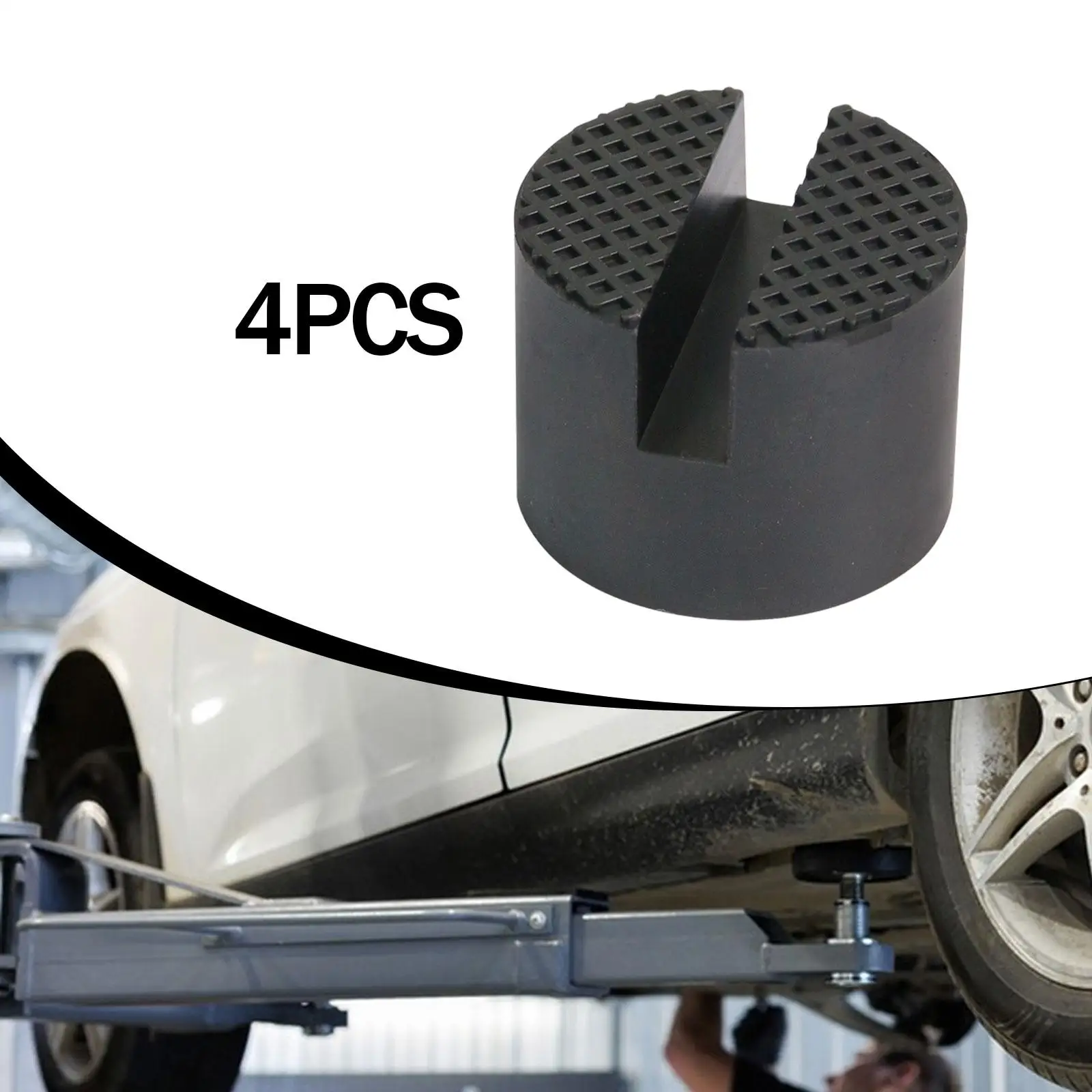 4 قطع من وسادات جاك الأرضية المطاطية المزخرفة بإطار جانبي لواقي السكك الحديدية