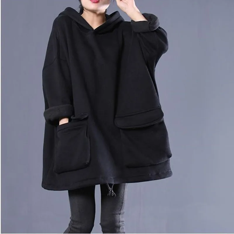 Korean Ladies Long Sleeves Hoodies Women New Loose Fitting Thickening Sweatershirts Spring Autumn Female Solid Color Sweatshirt