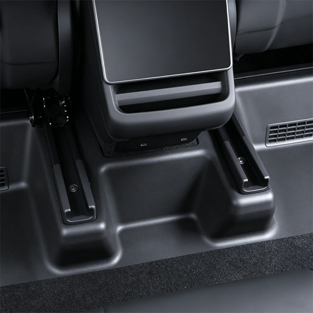 For Tesla Model Y Juniper Model YL Under Seat Corner Guard Seat Slide Rail Protector Cover Anti-Kick Decor Flocking Accessories