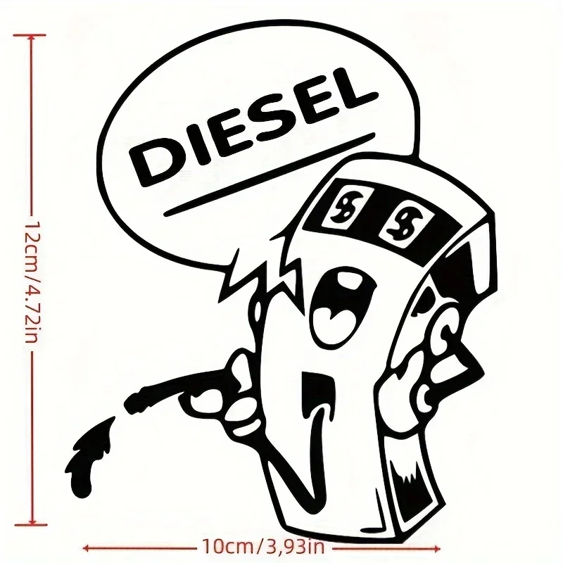 قطعة واحدة من ملصق فوهة الوقود بالديزل والكرتون - ملصق ممتع لخزانات وقود السيارة وأجهزة الكمبيوتر المحمولة وحافظات الهاتف وألواح التزلج #6