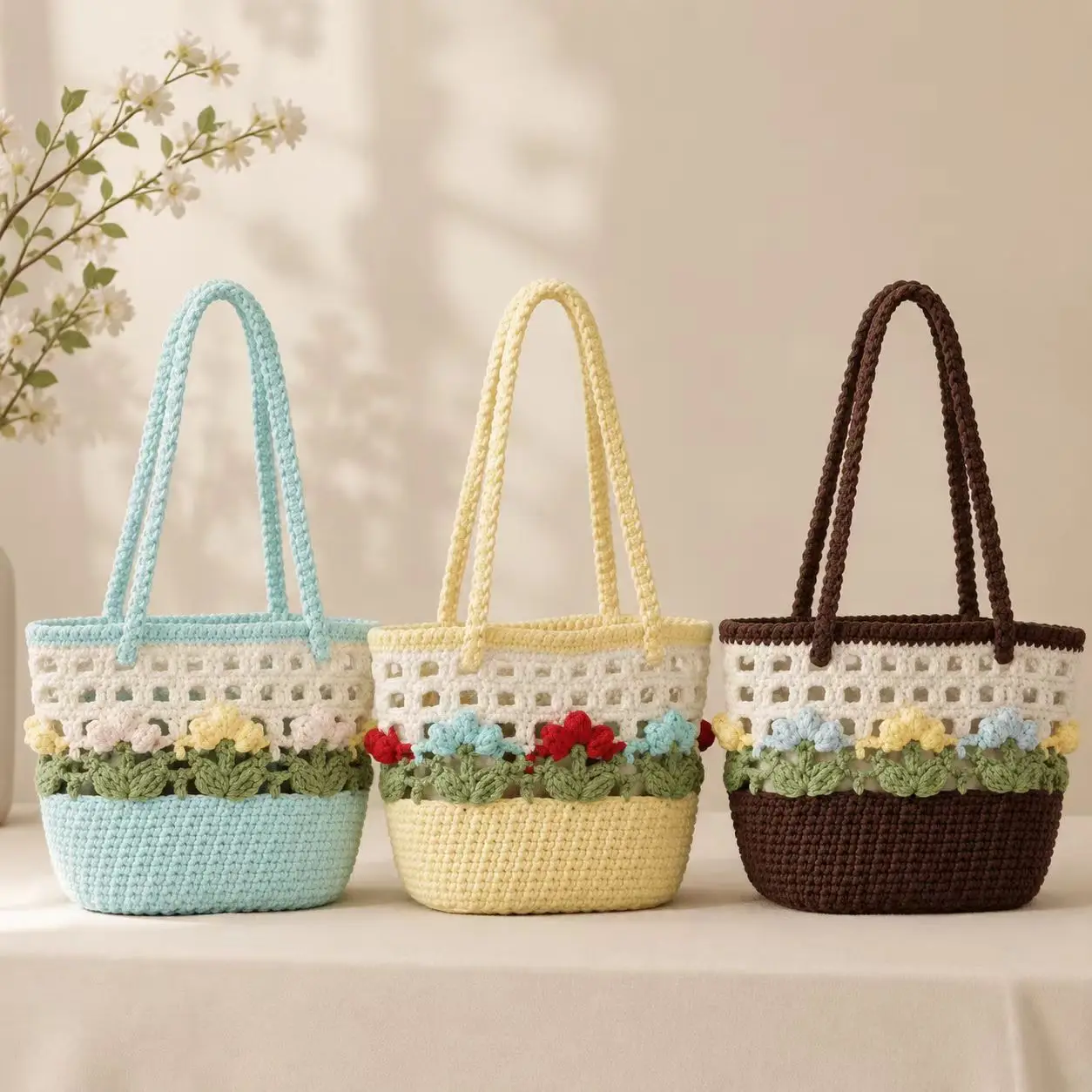 forest-style-floral-crochet-hand-basket-bohemian-hollow-yarn-woven-bag-multi-color-casual-daily-commute-shoulder-bag