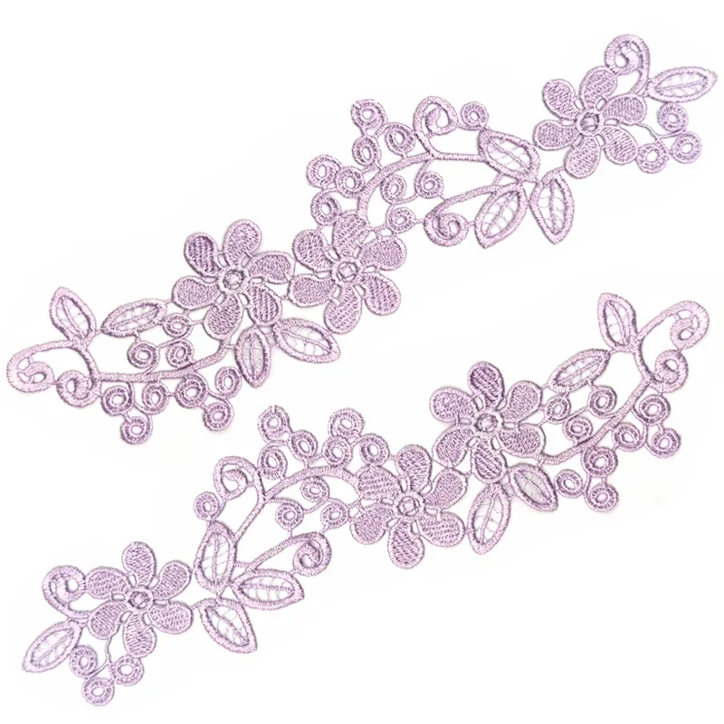 1 pair Water-soluble lace embroidery pairs of flowers openwork embroidery pieces of colourful flower pieces of clothing lingerie